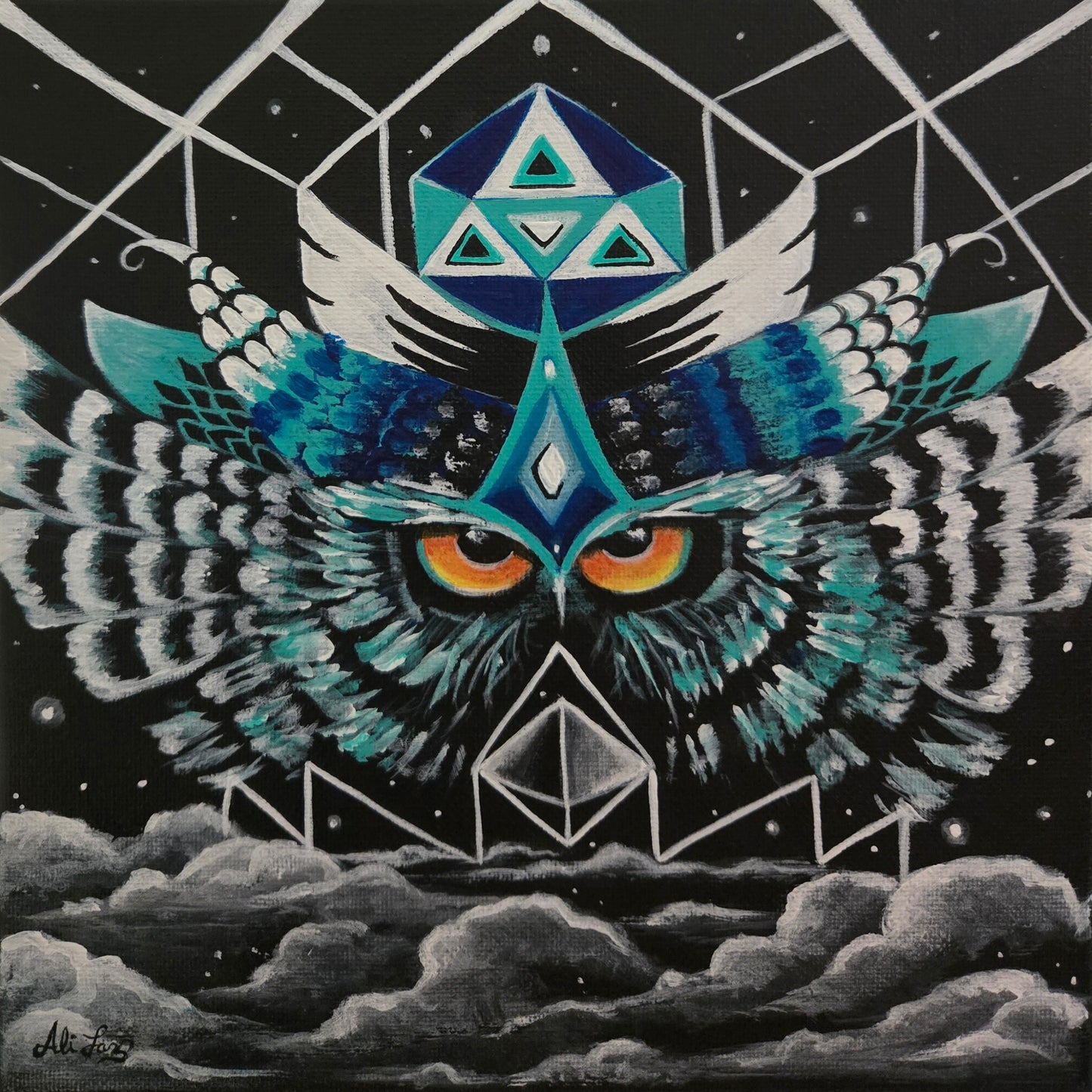 Original Painting 'Wings of Wisdom' 8x8
